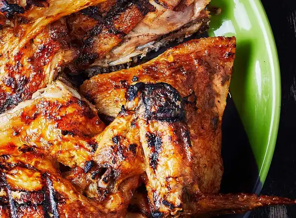 Whole PERi-PERi Chicken, PERi-Sweet Potato Wedges and Broccoli